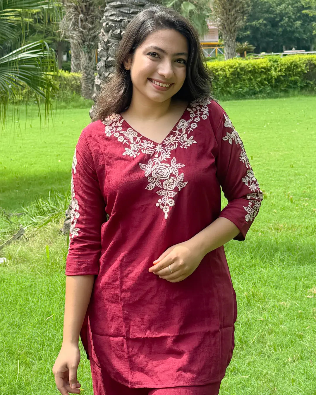 Maroon Red Coord Set