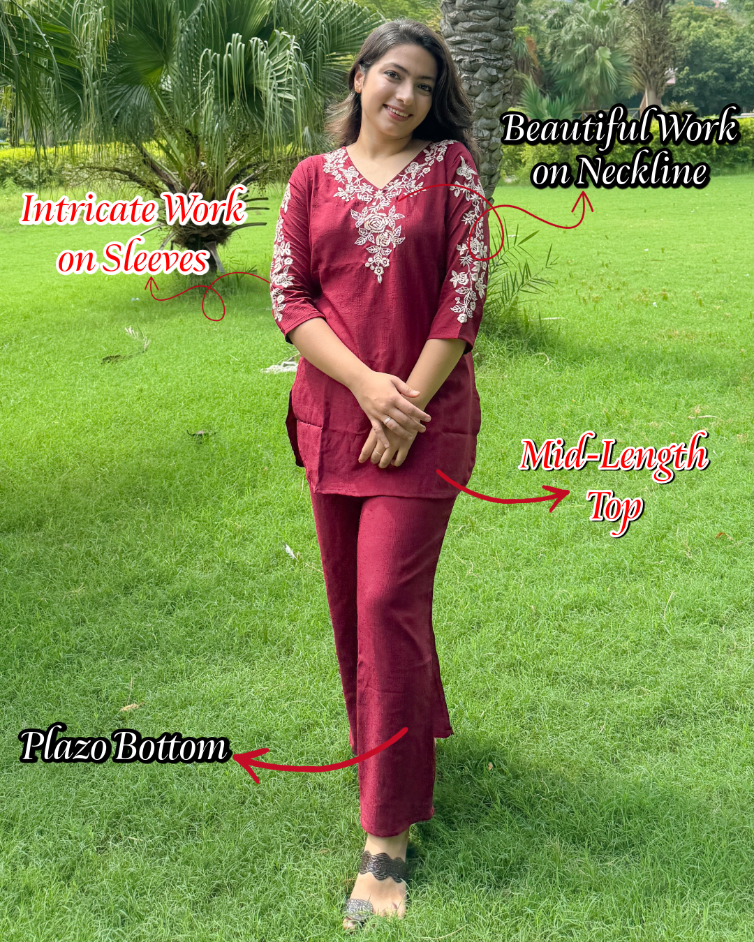 Maroon Red Coord Set