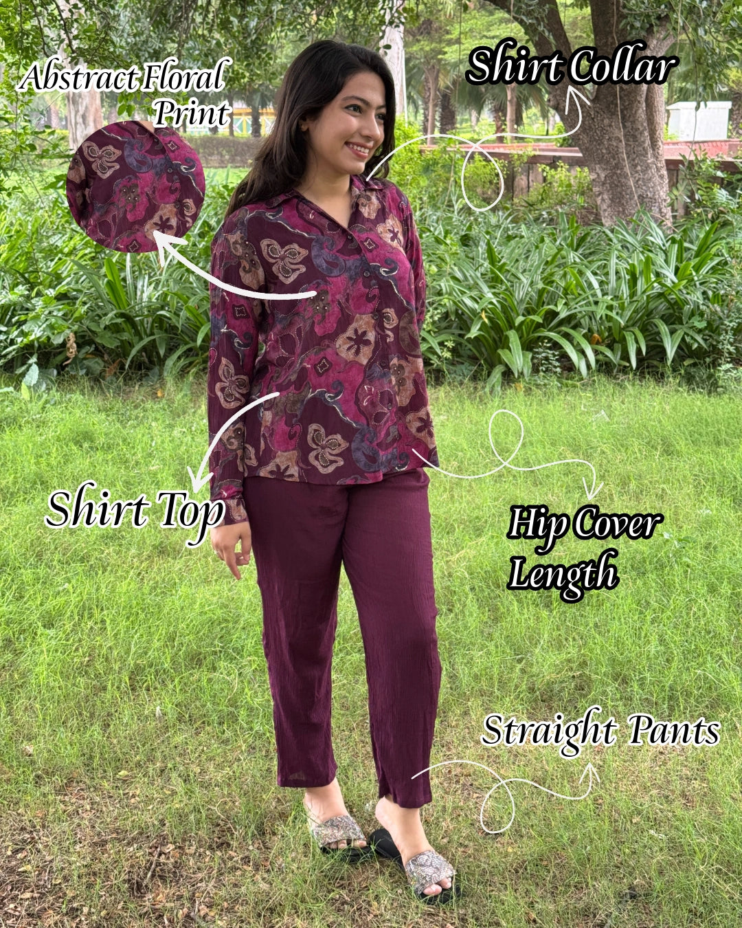 Purple Shirt Coord Set