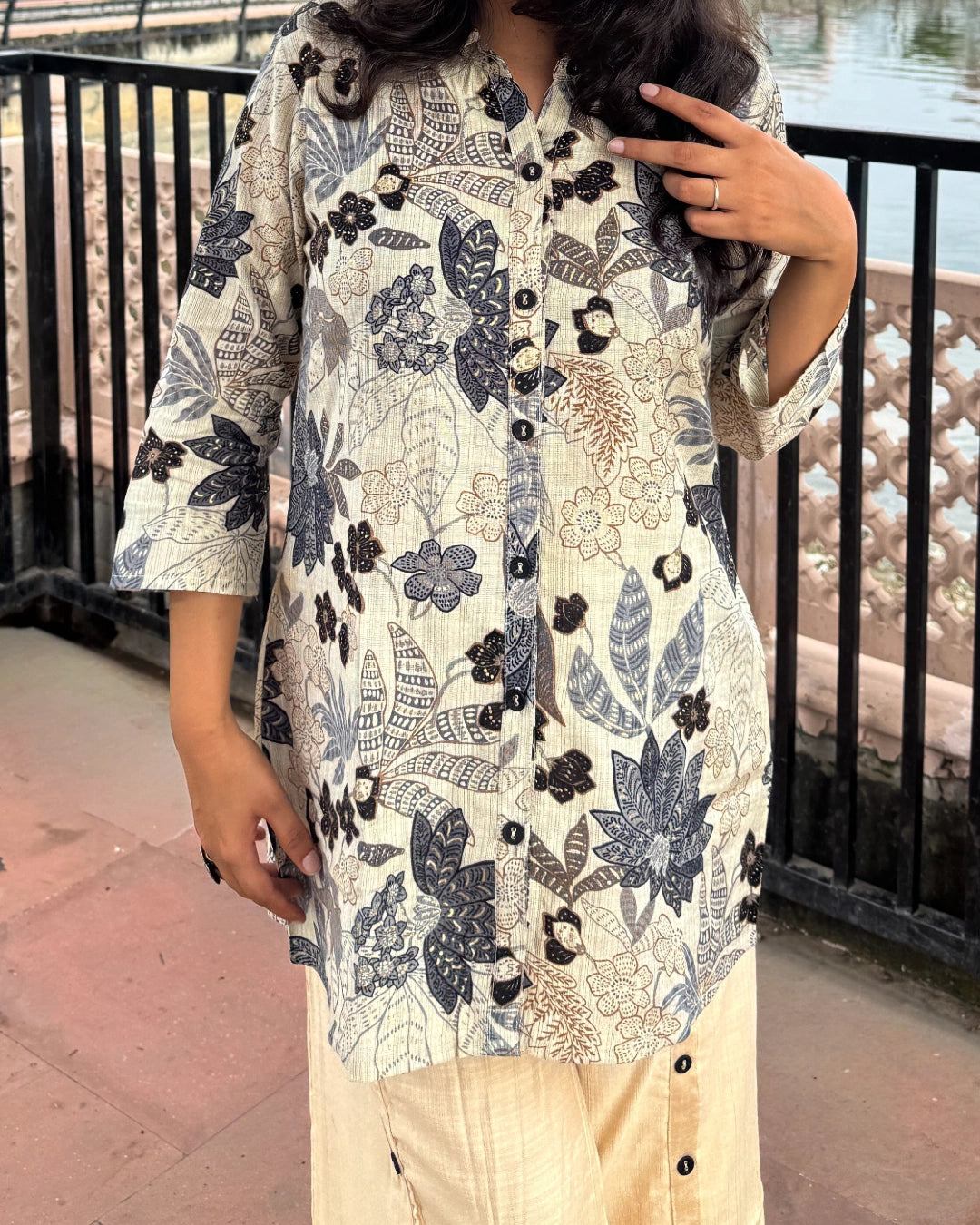 Beige Shirt Coord-Set