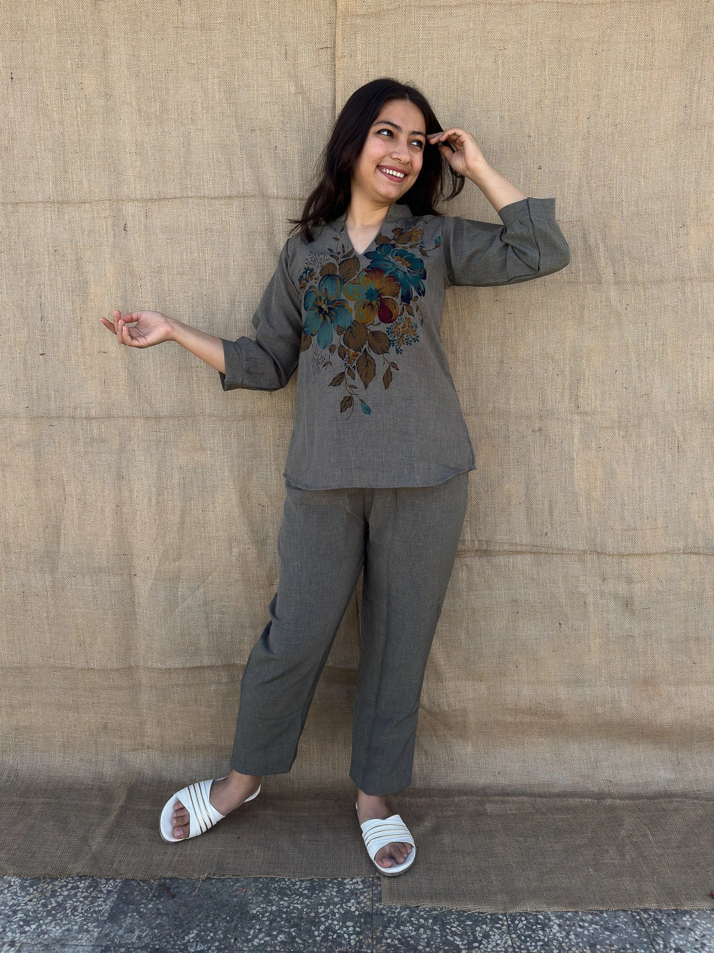 Roslic™Cotton Floral Print Coord Set