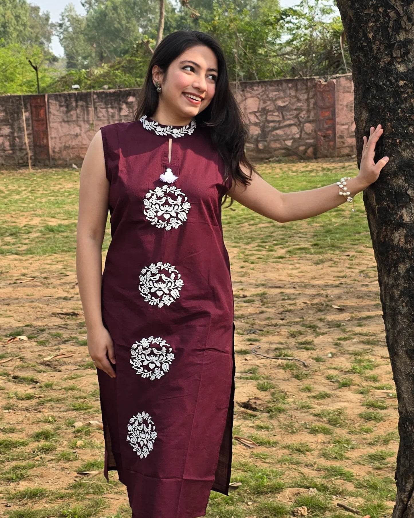 Embroidered Long Kurta coord