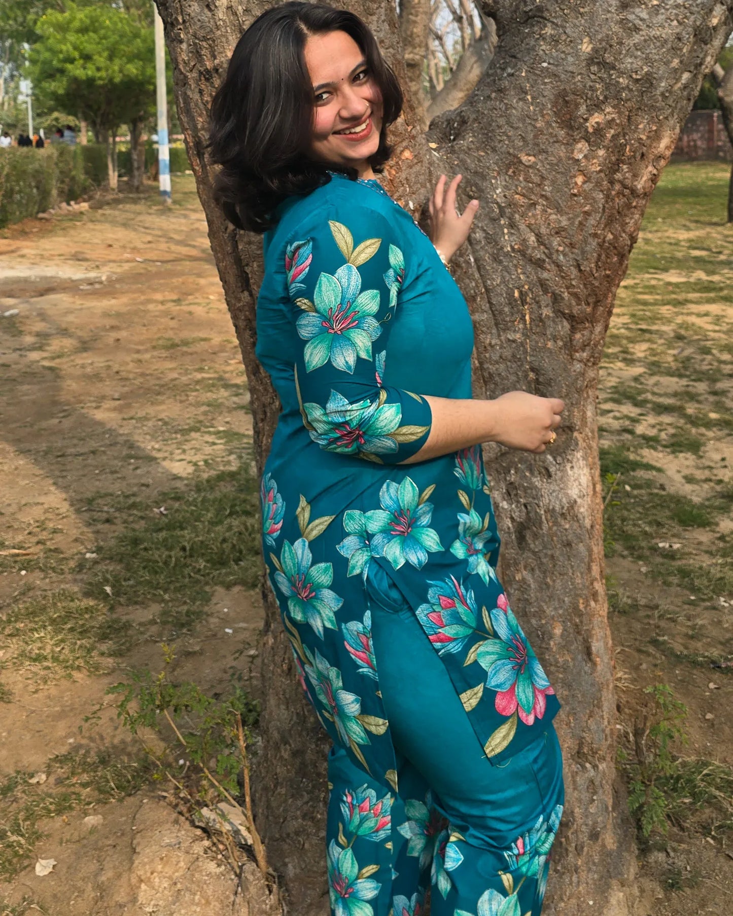 Daaman Print Blue Coord