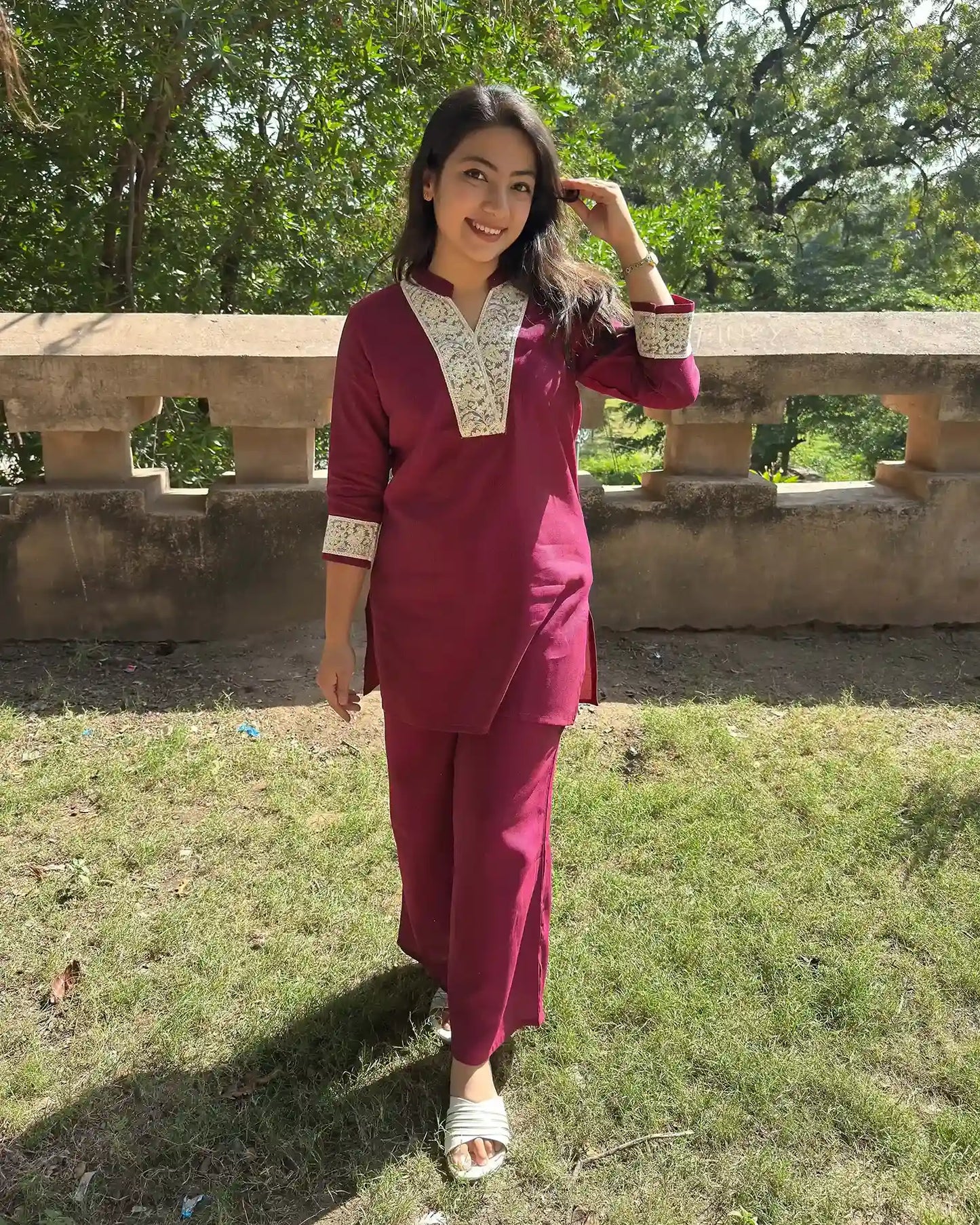 Lacework Palazzo Coord Set (Falsa)