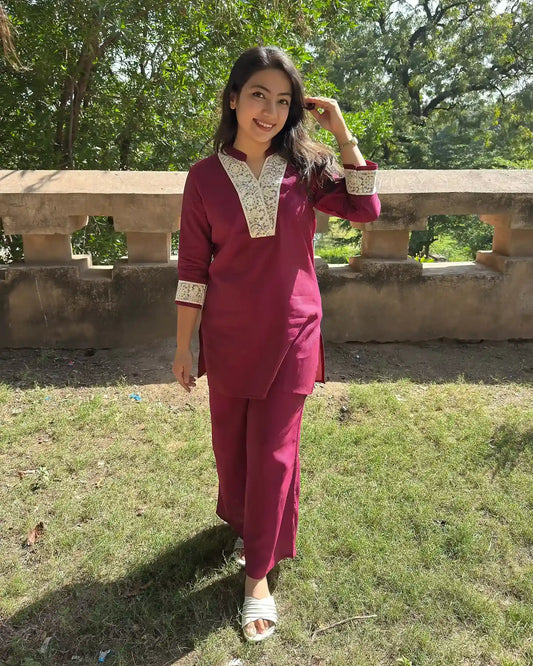 Lacework Palazzo Coord Set (Falsa)