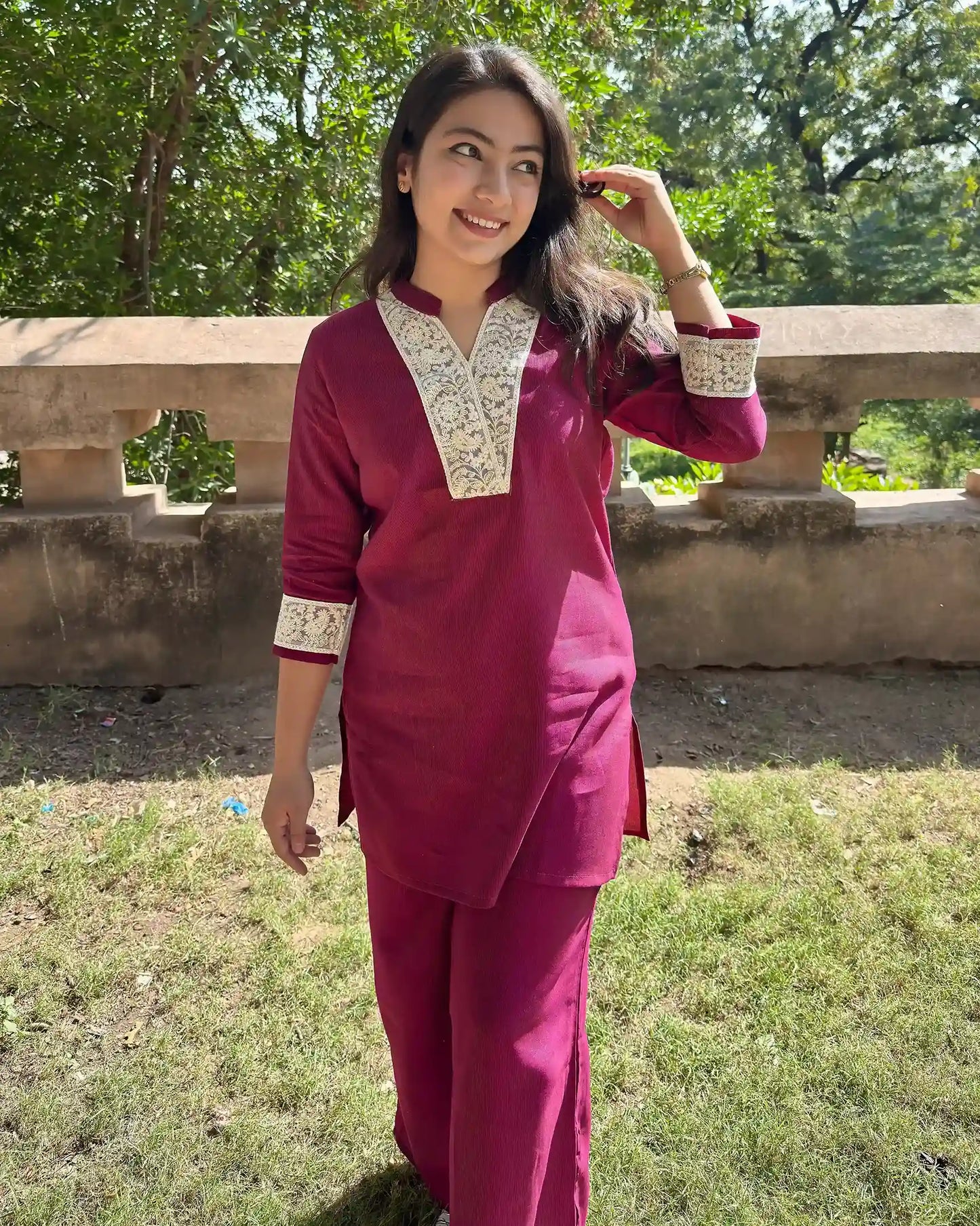 Lacework Palazzo Coord Set (Falsa)