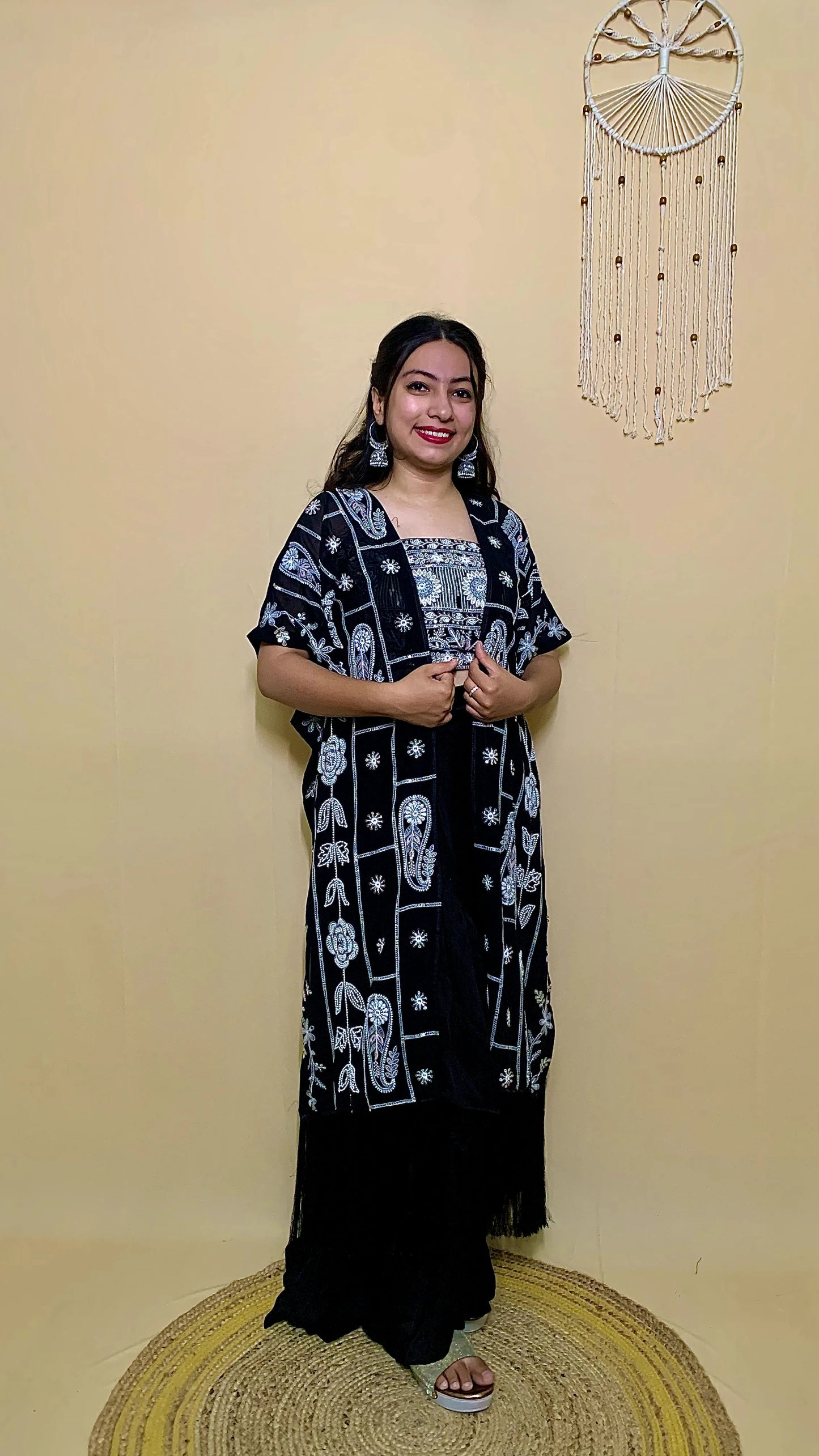 Black 3 piece indowestern set