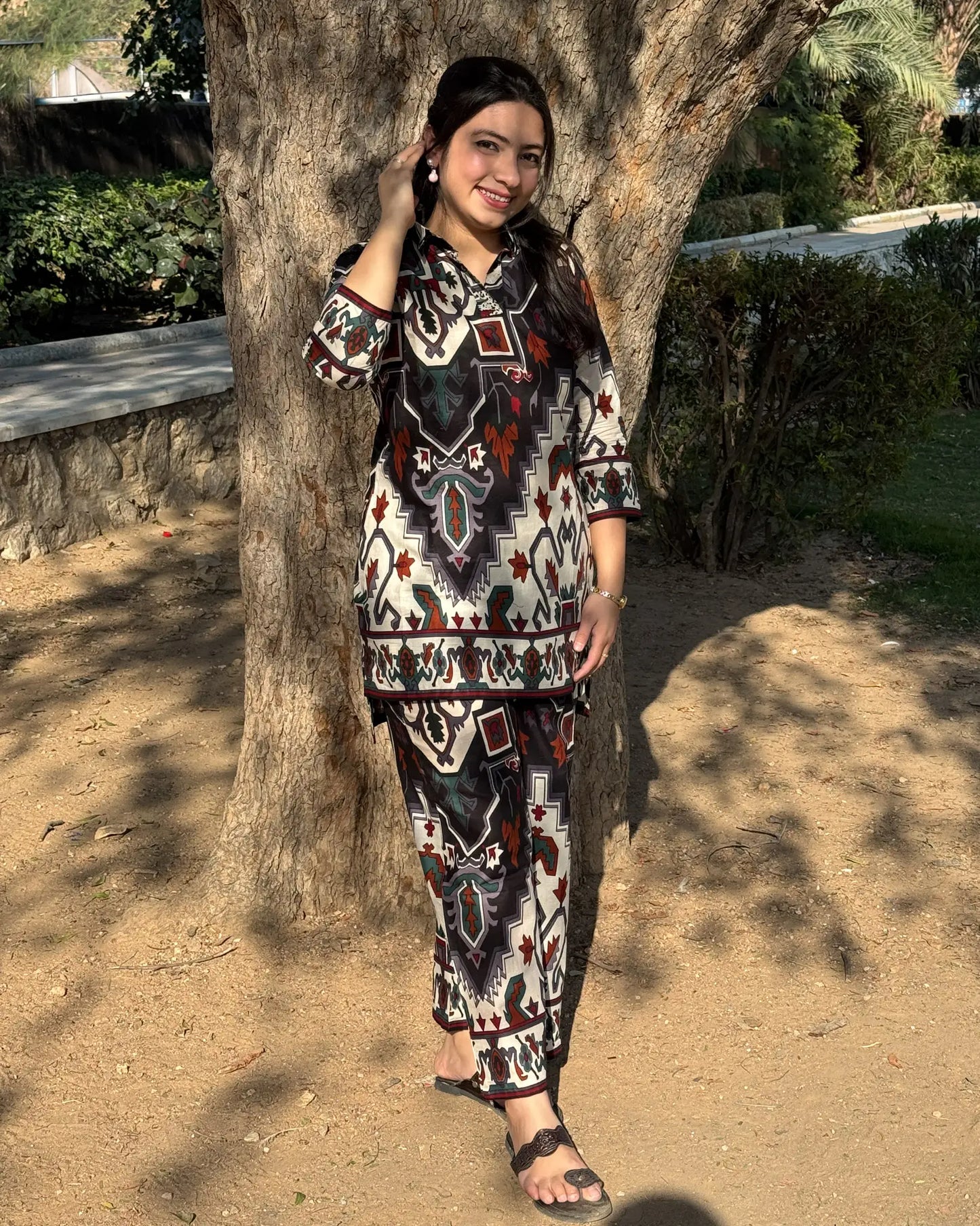 Western Print Cotton Coord-Set