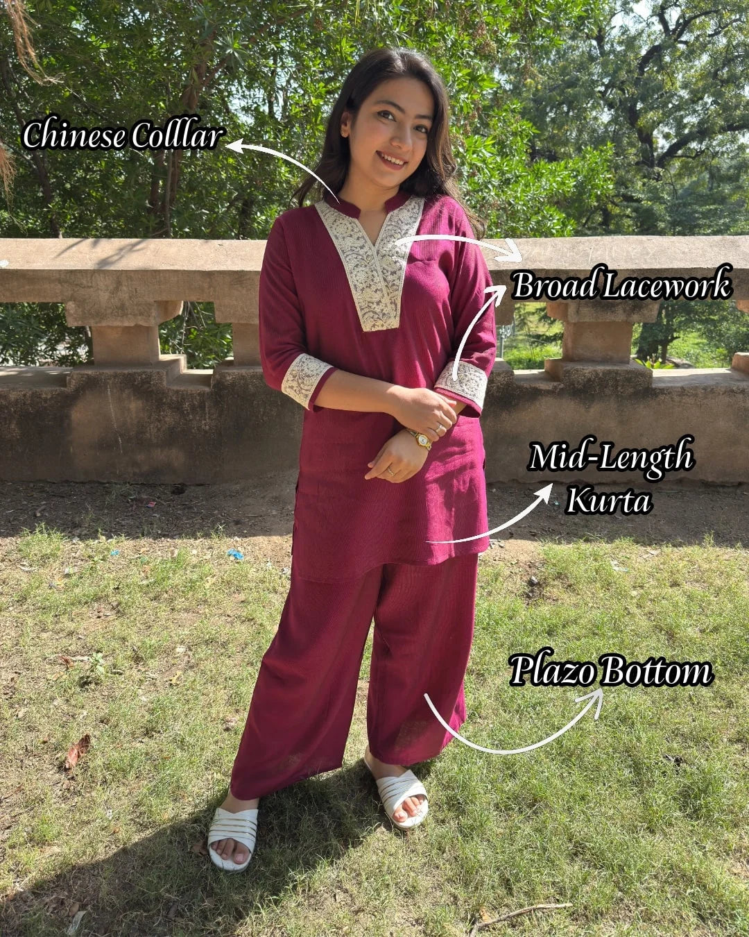 Lacework Palazzo Coord Set (Falsa)