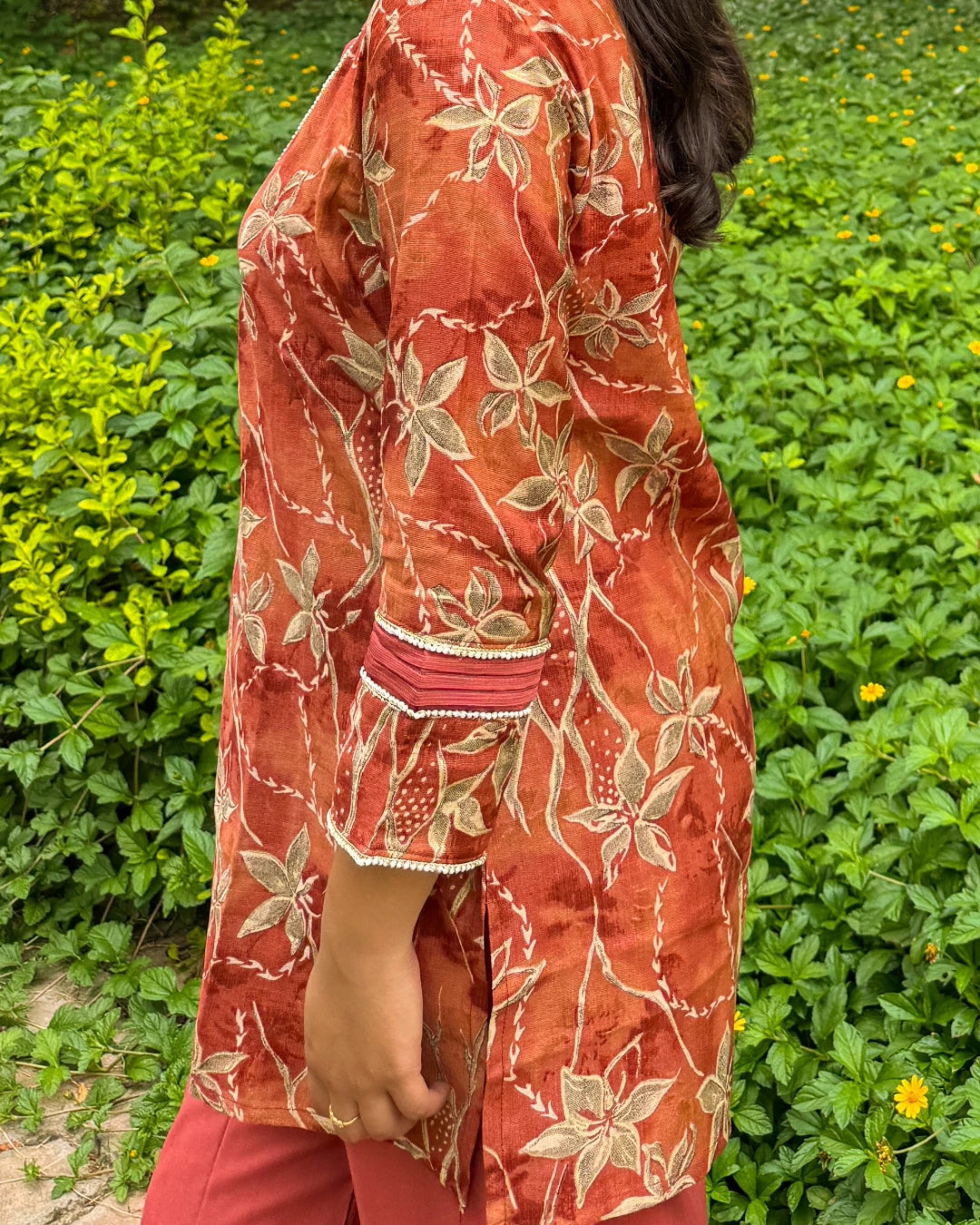 Rust V-neck Coord-Set