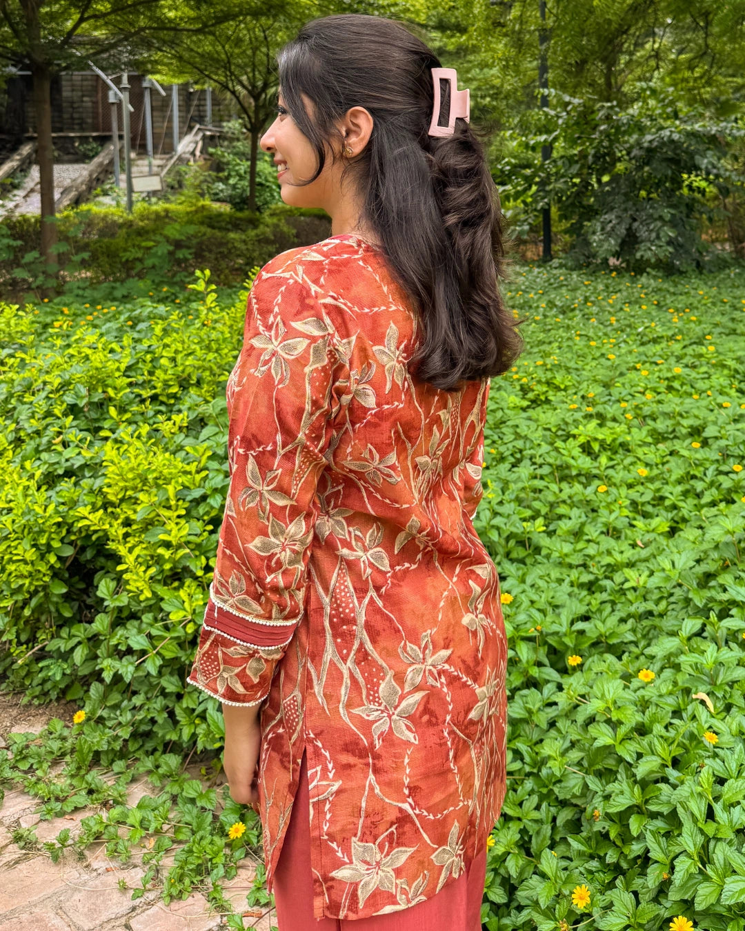 Rust V-neck Coord-Set