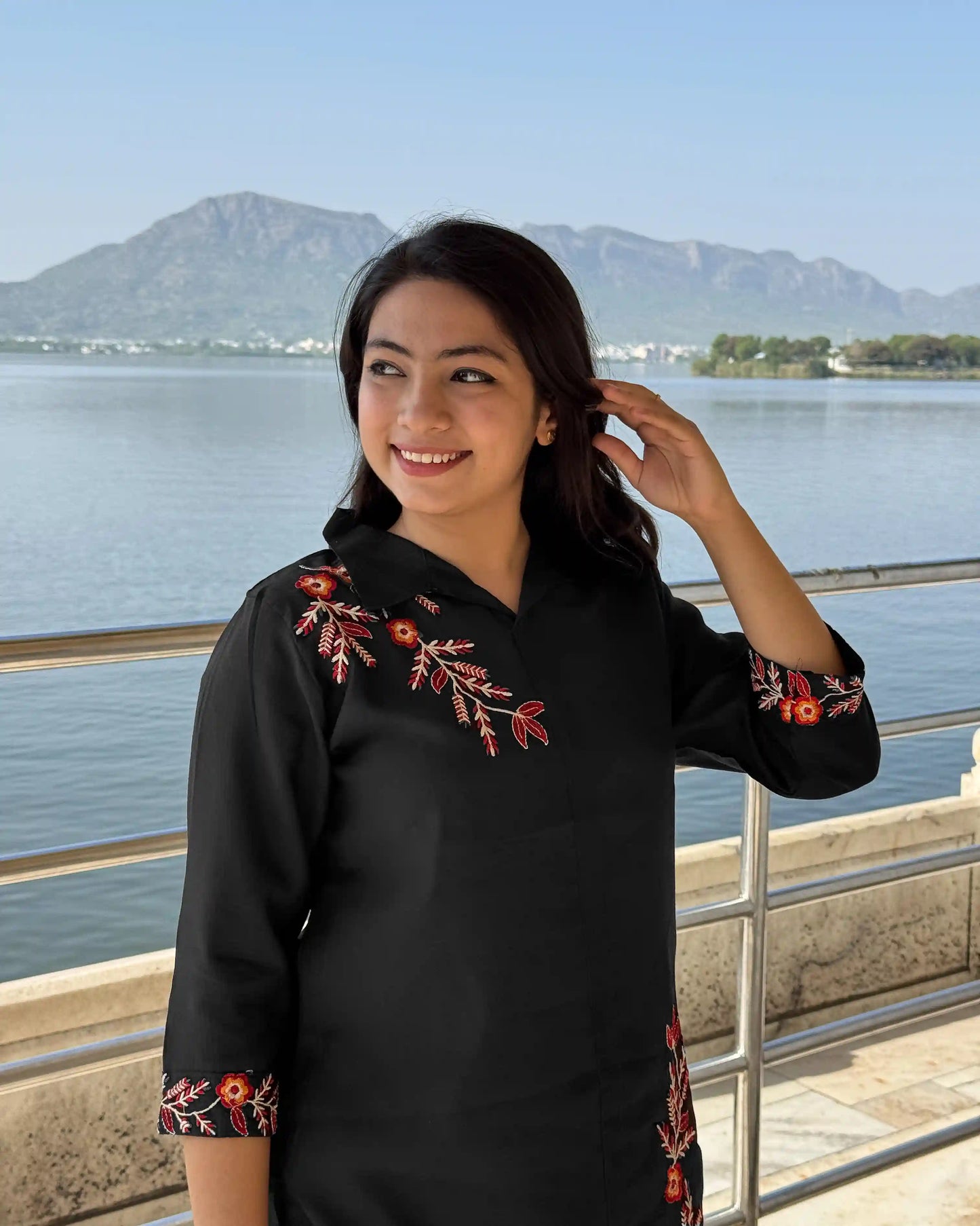 Shirt Pattern Coord with Work (black)