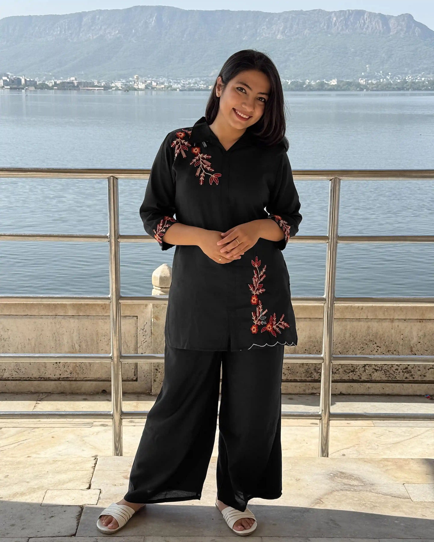 Shirt Pattern Coord with Work (black)