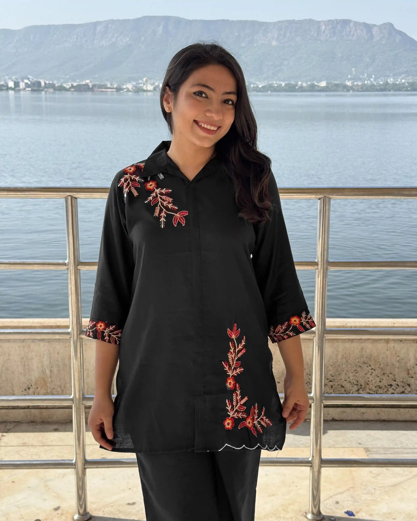 Shirt Pattern Coord with Work (black)