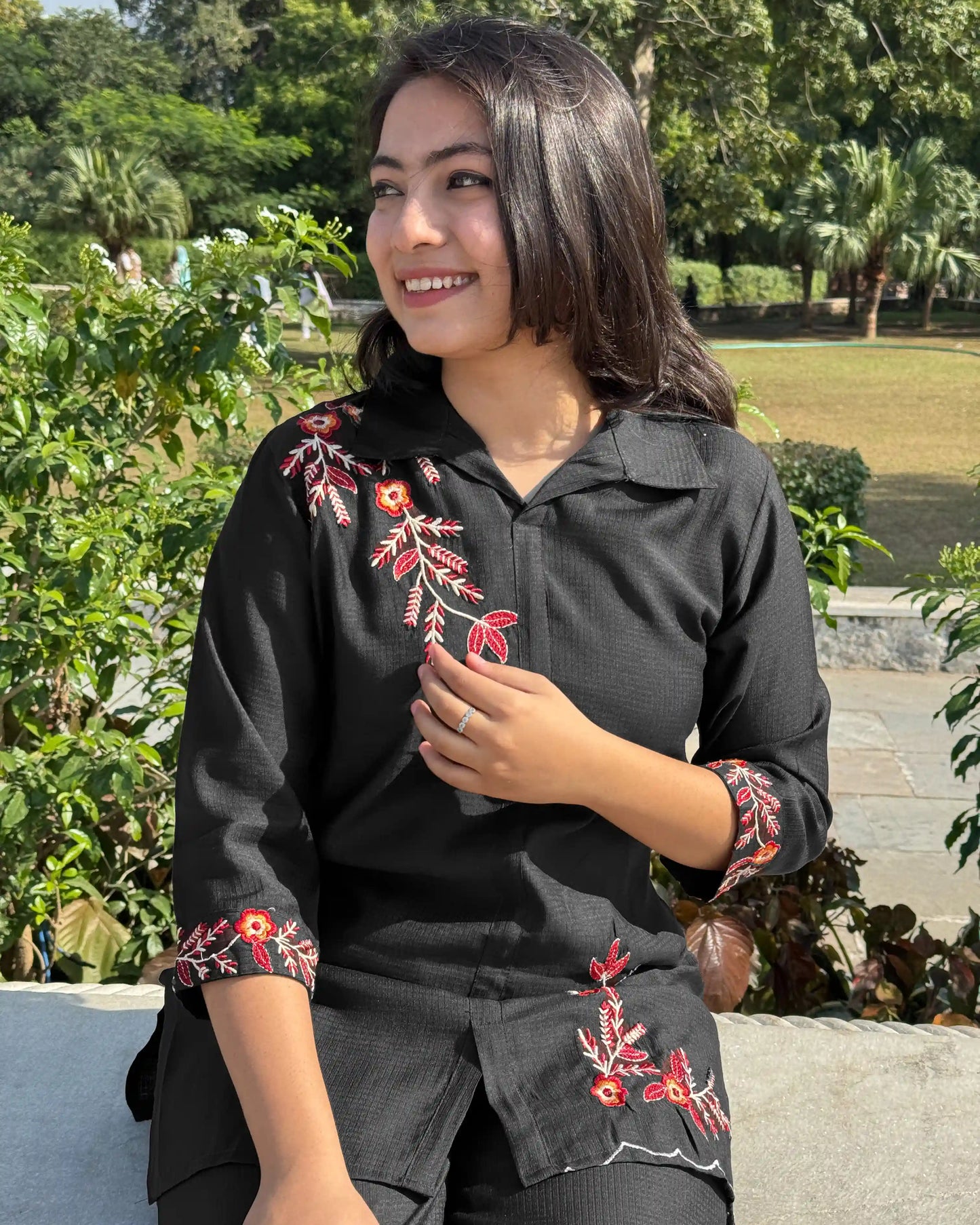 Shirt Pattern Coord with Work (black)