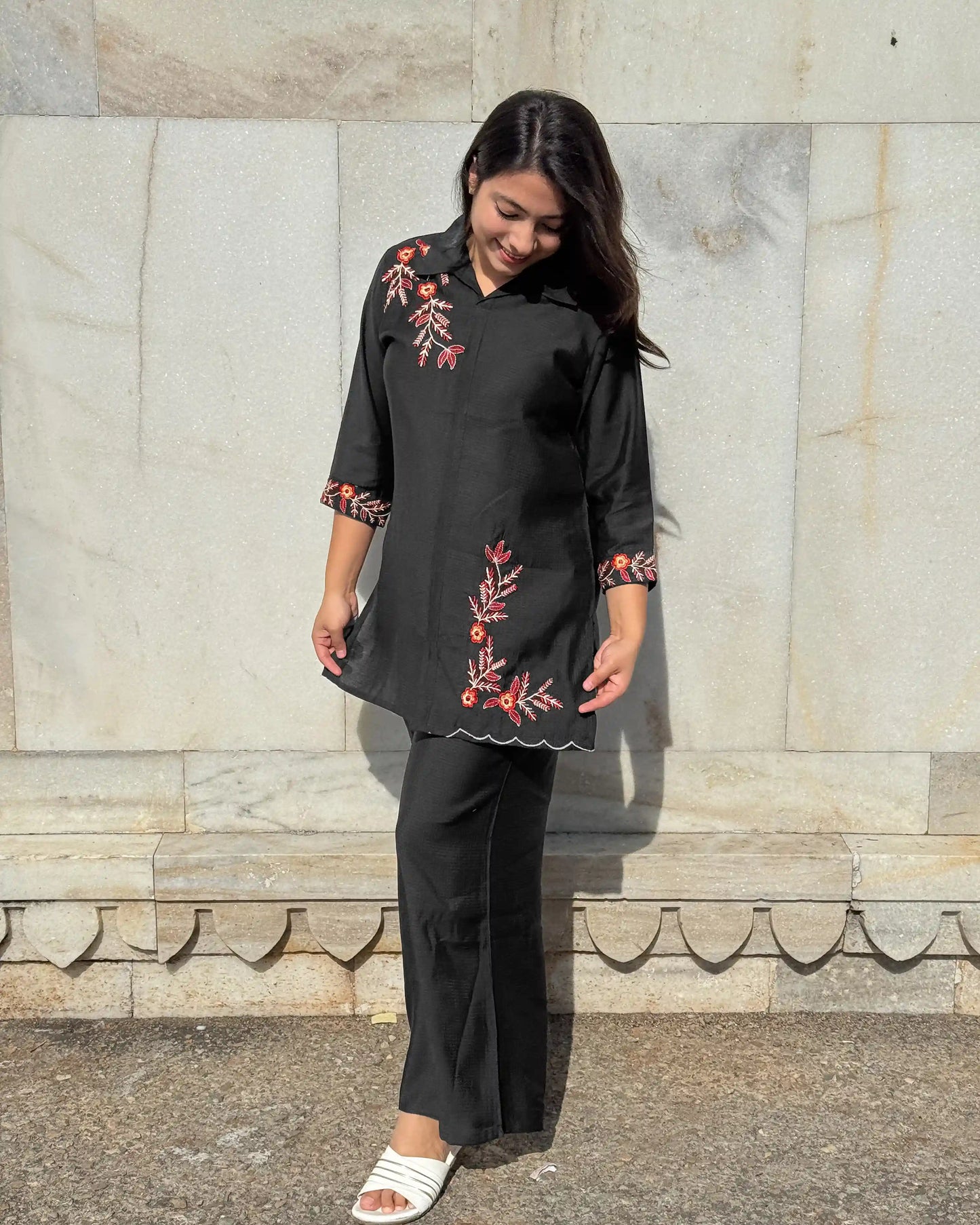 Shirt Pattern Coord with Work (black)