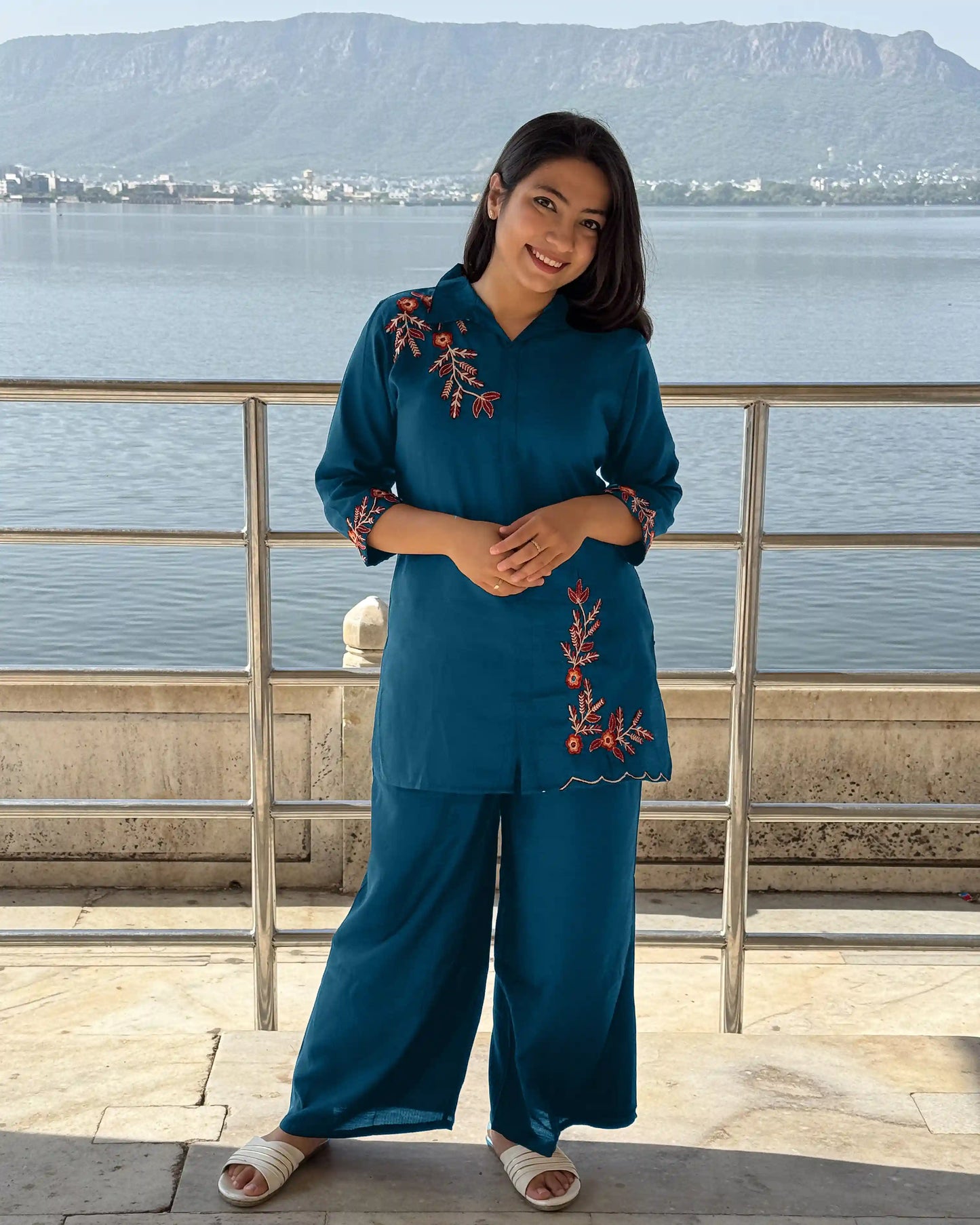 Shirt Pattern Coord with Work (blue)