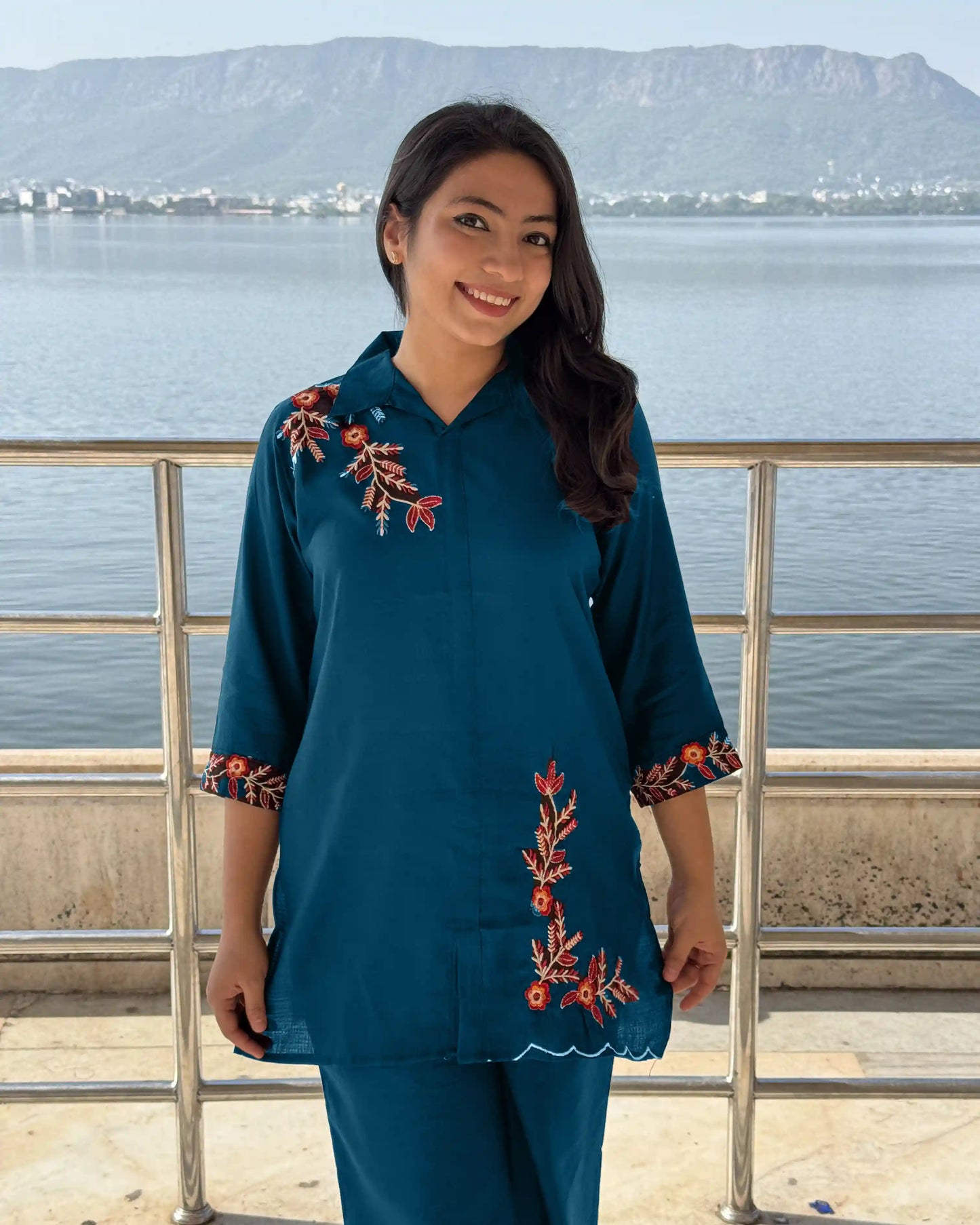 Shirt Pattern Coord with Work (blue)