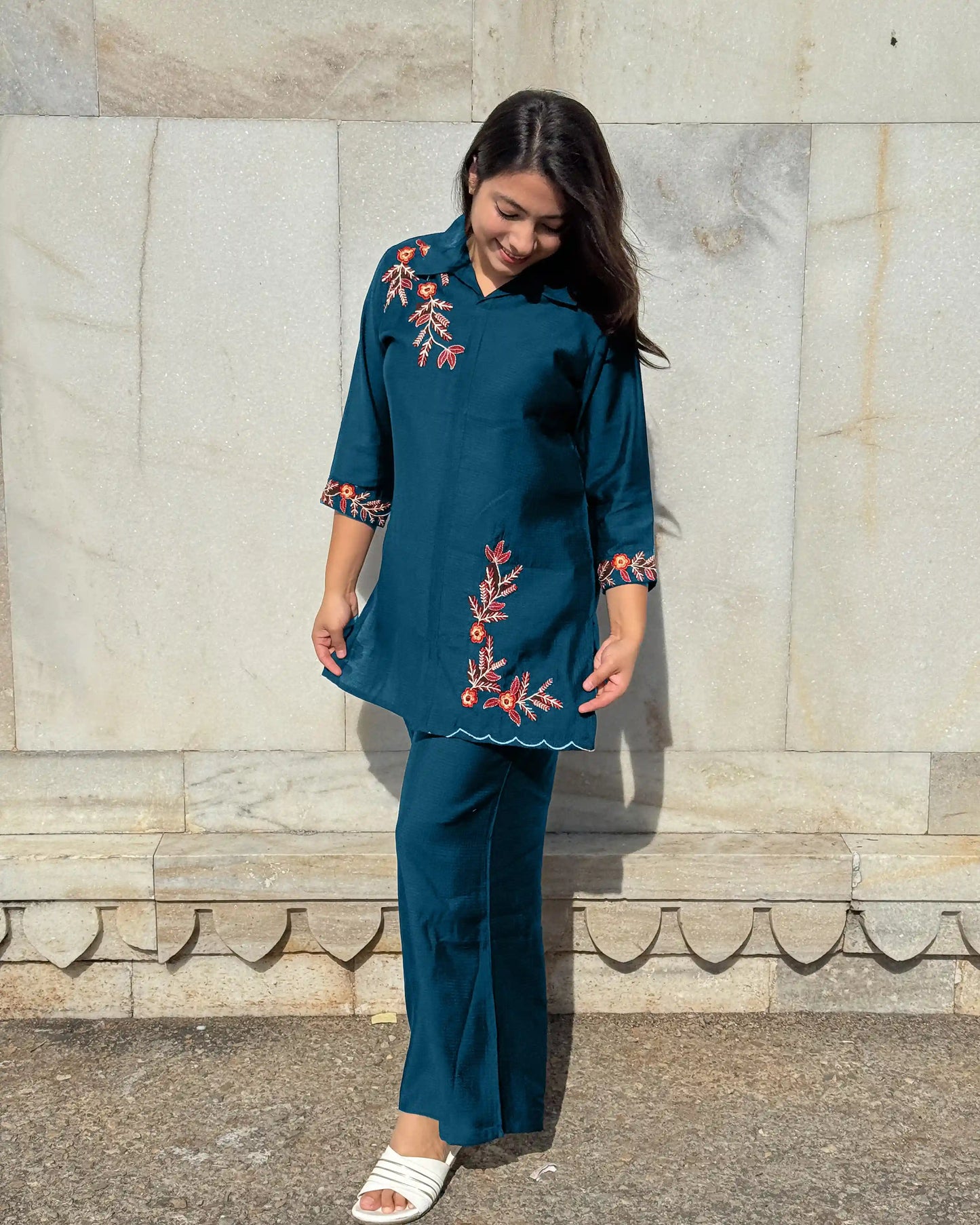 Shirt Pattern Coord with Work (blue)